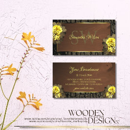 Rustikales Braunholz-Körner-Baumkronen-Flor-Monogr Visitenkarte