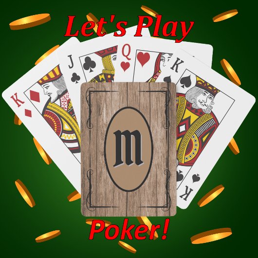 Rustikales Braunholz kundenspezifisch Mit Monogram Spielkarten