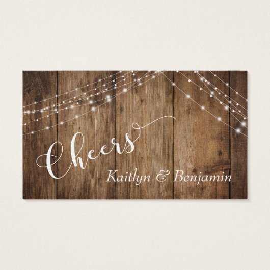 Rustikales Braunholz & leichte Gestänge Trinkkarte (Rückseite)