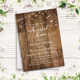 Rustikales Braunholz & Probe Abendessen Einladung