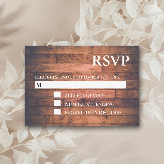Rustikales Braunholz | RSVP Cards Karte