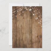 Rustikales Braunholz, weißes, helles Band Hochzeit Einladung (Rückseite)
