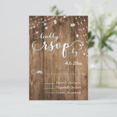Rustikales Braunholz, Weißes UAWG RSVP Karte (Stehend Vorderseite)