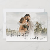 Rustikales Braunholz Winterskript 5 Fotos Hochzeit Einladung (Vorderseite)