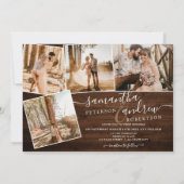 Rustikales Braunholz Winterskript 5 Fotos Hochzeit Einladung (Rückseite)