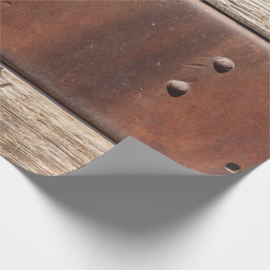 Rustikales Braunholzdesign Geschenkpapier (Ecke)