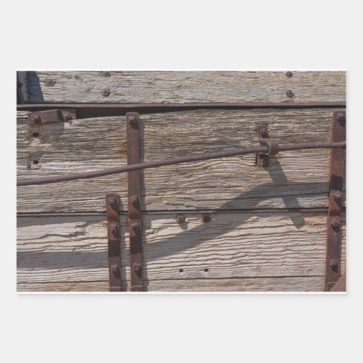 Rustikales Braunholzdesign Geschenkpapier Set (Vorderseite 3)