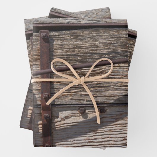 Rustikales Braunholzdesign Geschenkpapier Set (Beispiel)