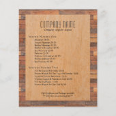 Rustikales Braunholzplättchen Flyer (Hinten)