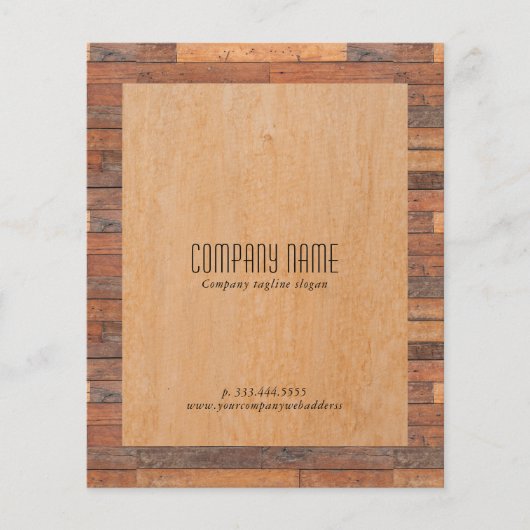 Rustikales Braunholzplättchen Flyer (Vorne)