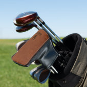 Rustikales Braunleder Textur Monogramm Golf Headcover (In Situ)