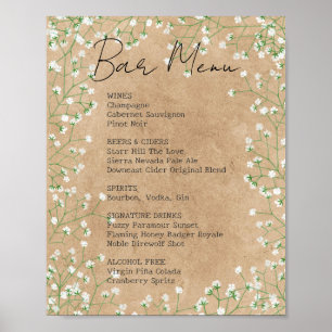 Rustikales Brautatem-Baby-Breath-Blumen-Hochzeitsb Poster