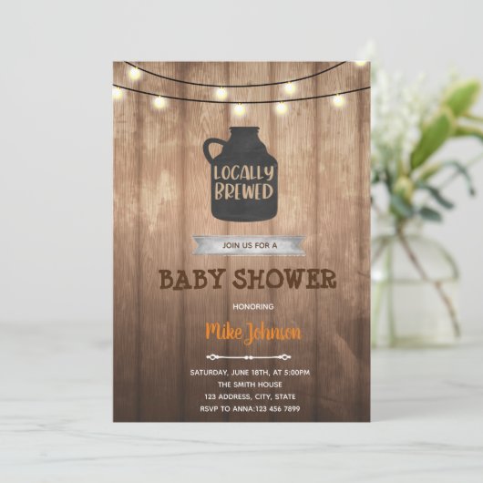 Rustikales Brauthema Geburtstagseinladung Einladung (Stehend Vorderseite)