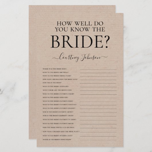 Rustikales Brautparty (Vorne/Hinten)