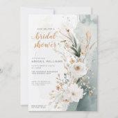 Rustikales Brautparty an der Küste Grünes Gold Einladung (Vorderseite)