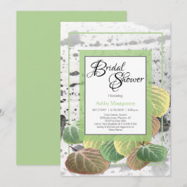 Rustikales Brautparty Aspen Bark und Blätter Einladung