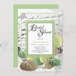Rustikales Brautparty Aspen Bark und Blätter Einladung