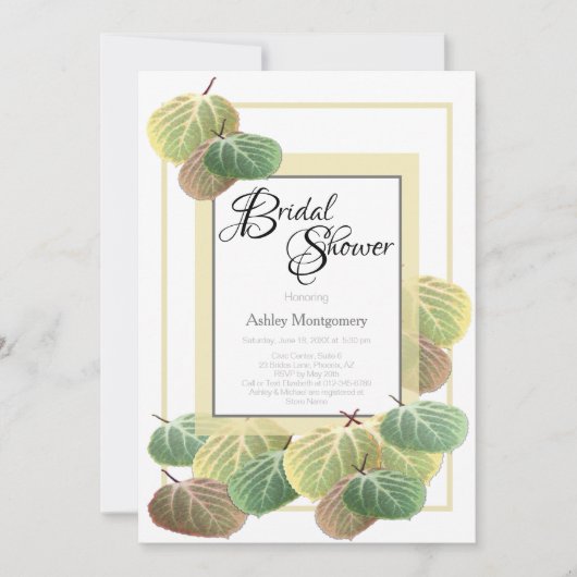 Rustikales Brautparty Aspen Bark und Blätter Einladung (Vorderseite)