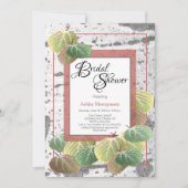 Rustikales Brautparty Aspen Bark und Blätter Einladung (Vorderseite)