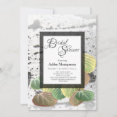 Rustikales Brautparty Aspen Bark und Blätter Einladung (Vorderseite)