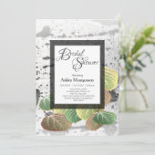 Rustikales Brautparty Aspen Bark und Blätter Einladung (Stehend Vorderseite)