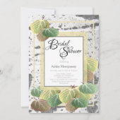 Rustikales Brautparty Aspen Bark und Blätter Einladung (Vorderseite)