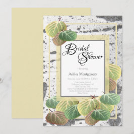 Rustikales Brautparty Aspen Bark und Blätter Einladung