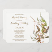 Rustikales Brautparty aus Baumwolle Einladung (Vorne/Hinten)