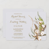 Rustikales Brautparty aus Baumwolle Einladung (Vorne/Hinten)