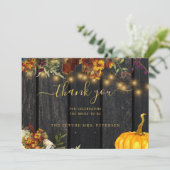 Rustikales Brautparty aus Blumenzellenholz Dankeskarte (Stehend Vorderseite)