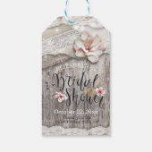 Rustikales Brautparty aus Burlap Lace String Geschenkanhänger (Rückseite)