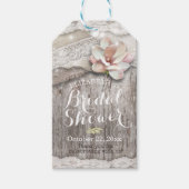 Rustikales Brautparty aus Burlap Lace String Geschenkanhänger (Vorderseite)