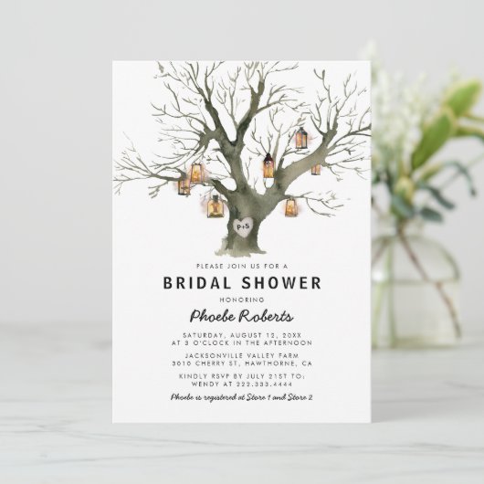 Rustikales Brautparty aus Eichenholz Einladung (Stehend Vorderseite)