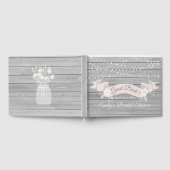 Rustikales Brautparty aus grauem Holz Gästebuch (Voll)