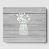 Rustikales Brautparty aus grauem Holz Gästebuch (Rückseite)