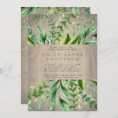 Rustikales Brautparty aus Holz Einladung (Vorne/Hinten)