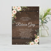 Rustikales Brautparty aus Holz Einladung (Stehend Vorderseite)