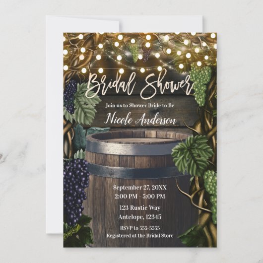 Rustikales Brautparty aus Holz Einladung (Vorderseite)