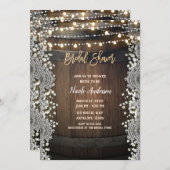 Rustikales Brautparty aus Holz Einladung (Vorne/Hinten)