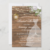 Rustikales Brautparty aus Holz Einladung (Vorderseite)