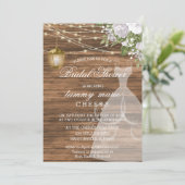 Rustikales Brautparty aus Holz Einladung (Stehend Vorderseite)