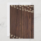 Rustikales Brautparty aus Holz mit Boho-Saitenleuc Einladung (Rückseite)