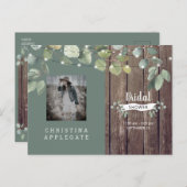 Rustikales Brautparty aus Holz und Lights Einladungspostkarte (Vorne/Hinten)