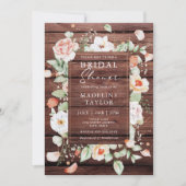 Rustikales Brautparty aus Holz und Pfirsich Einladung (Vorderseite)