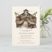 Rustikales Brautparty aus Holz und Streichelleucht Einladung (Stehend Vorderseite)