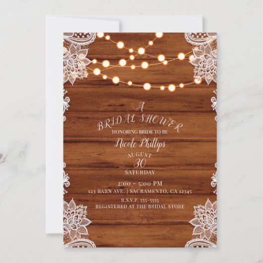 Rustikales Brautparty aus Holz und Streichhölzern Einladung (Vorderseite)