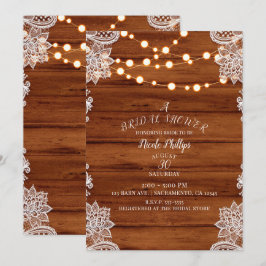 Rustikales Brautparty aus Holz und Streichhölzern Einladung