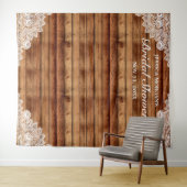 Rustikales Brautparty aus Holz und Weiß Wandteppich (Beispiel (Horizontal))