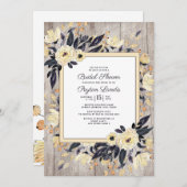 Rustikales Brautparty aus Holzcreme Einladung (Vorne/Hinten)