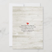 Rustikales Brautparty aus Holzflorenstreifen Einladung (Rückseite)